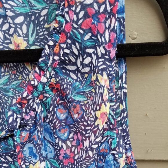 Sheer Liz Claiborne Multi-color Floral Top Size Large - Picture 7 of 9